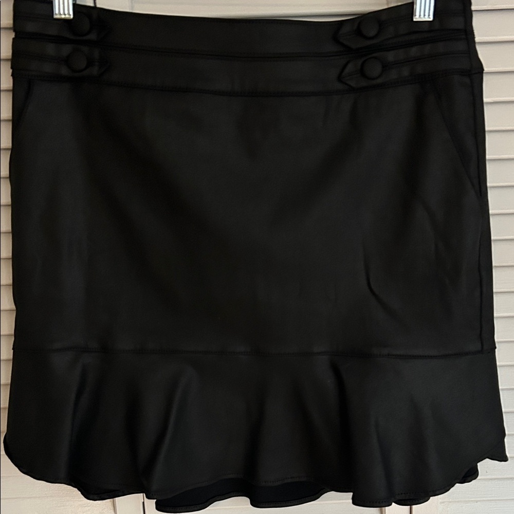 White House Black Market Coated Denim Black Women's Skirt Size 4
